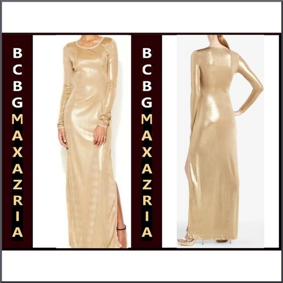 bcbgmaxazria metallic dress